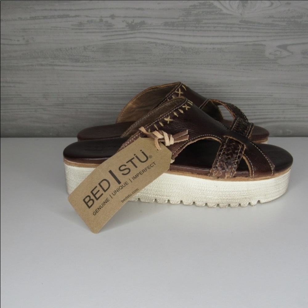 BED STU TINY TEAK DRIFTWOOD SLIP ON MIDFORM SANDAL